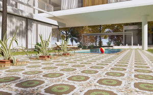 Màu gạch tươi có khả năng làm sáng khu vườn