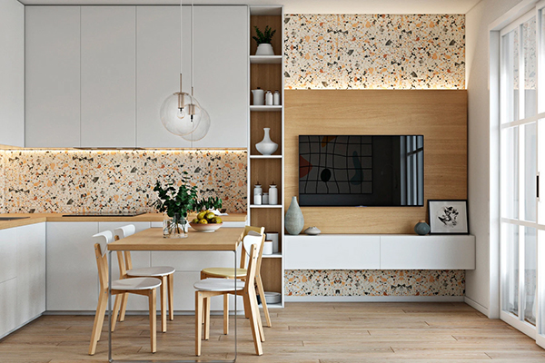 50 mẫu gạch lục giác ốp bếp theo phân loại - màu sắc & họa tiết 17 Xu hướng nhà bếp hiện tại chính là gạch ốp lát Terrazzo lạ mắt, độc đáo
