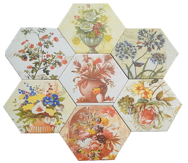 50 mẫu gạch lục giác ốp bếp theo phân loại - màu sắc & họa tiết 46 Bạn trẻ mê thiên nhiên lựa chọn gạch ốp bếp lục giác in hoa là đúng chuẩn