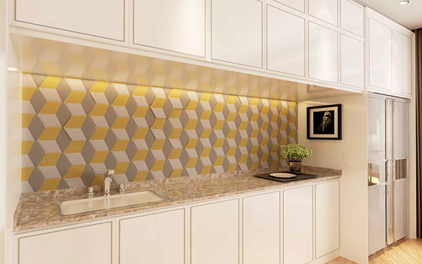 50 mẫu gạch lục giác ốp bếp theo phân loại - màu sắc & họa tiết 20 Nhà bếp sáng choang và ấm cúng hơn với sự xuất hiện của gạch lục giác sắc vàng