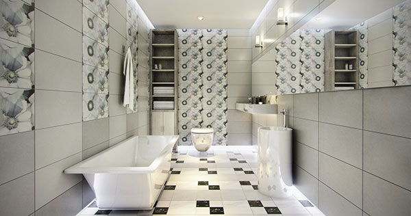 Gạch lát nền kích cỡ nhỏ sẽ phù hợp nhất với không gian trong phòng tắm hoặc nhà vệ sinh.