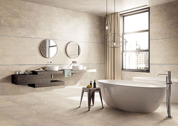 Gia chủ có thể lau chùi dễ dàng không gian nhà tắm bởi gạch nhám có khả năng chống bám bẩn cực tốt