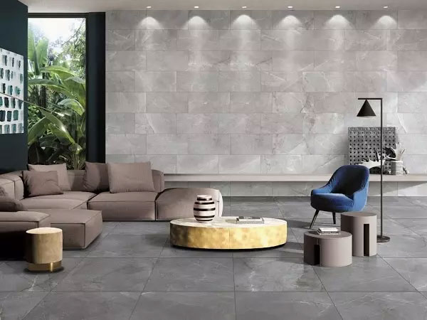 Gạch men ốp tường giả đá phù hợp với phong cách hiện đại