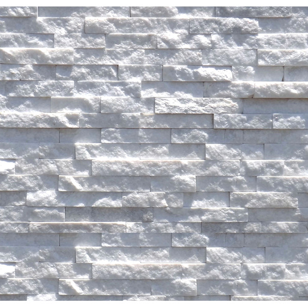 Sắc trắng thuần khiết của gạch giả đá 3D phù hợp với gia chủ mệnh Kim, Thủy