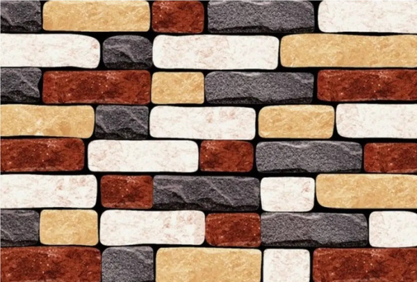 49 mẫu gạch ốp móng nhà BỀN BỈ - KHÔNG PHAI MÀU theo năm tháng  49 Nền gạch đen phối với các ô nhiều mảng màu nổi bật, tạo hiệu ứng thị giác thu hút mọi ánh nhìn