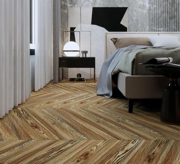 Gạch vân gỗ thích hợp những món đồ nội thất đơn giản, trơn màu