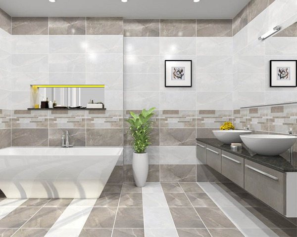 Lựa chọn gạch ốp tường nhà tắm đẹp với tông màu trung tính giúp đem lại sự sạch sẽ cho căn phòng