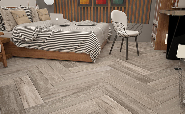 Gạch lát nền giả gỗ là sự lựa chọn hoàn hảo cho khu vực phòng ngủ