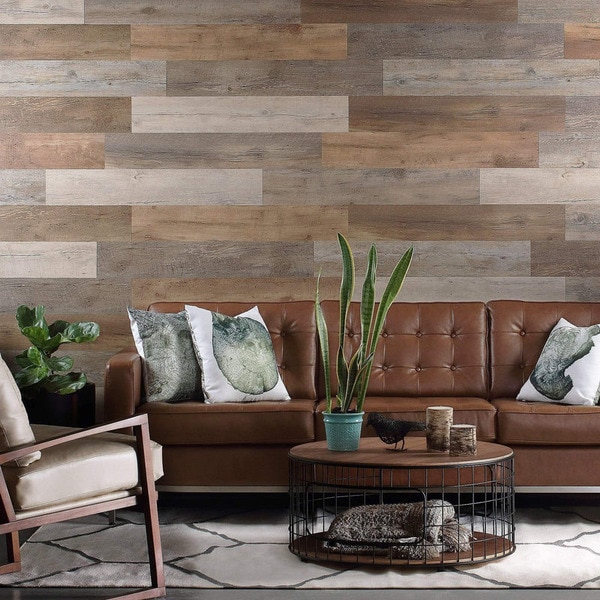 Để tăng tính thẩm mỹ, đột phá cho không gian phòng khách, bạn có thể lựa chọn mẫu gạch giả gỗ kết hợp nhiều tông màu khác nhau