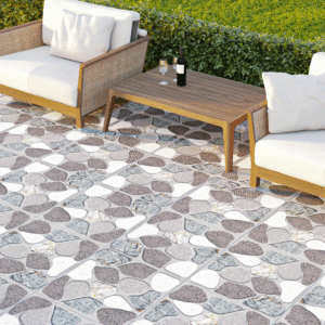 Gạch sân vườn giả sỏi: gần gũi, thư giãn.