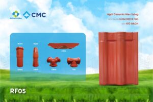 Ngói gốm tráng men Ceramic màu đỏ gạch