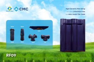 Ngói gốm tráng men Ceramic màu xanh tím than