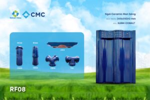 Ngói gốm tráng men Ceramic màu xanh coban