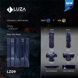 Ngói gốm tráng men Luza màu tím than