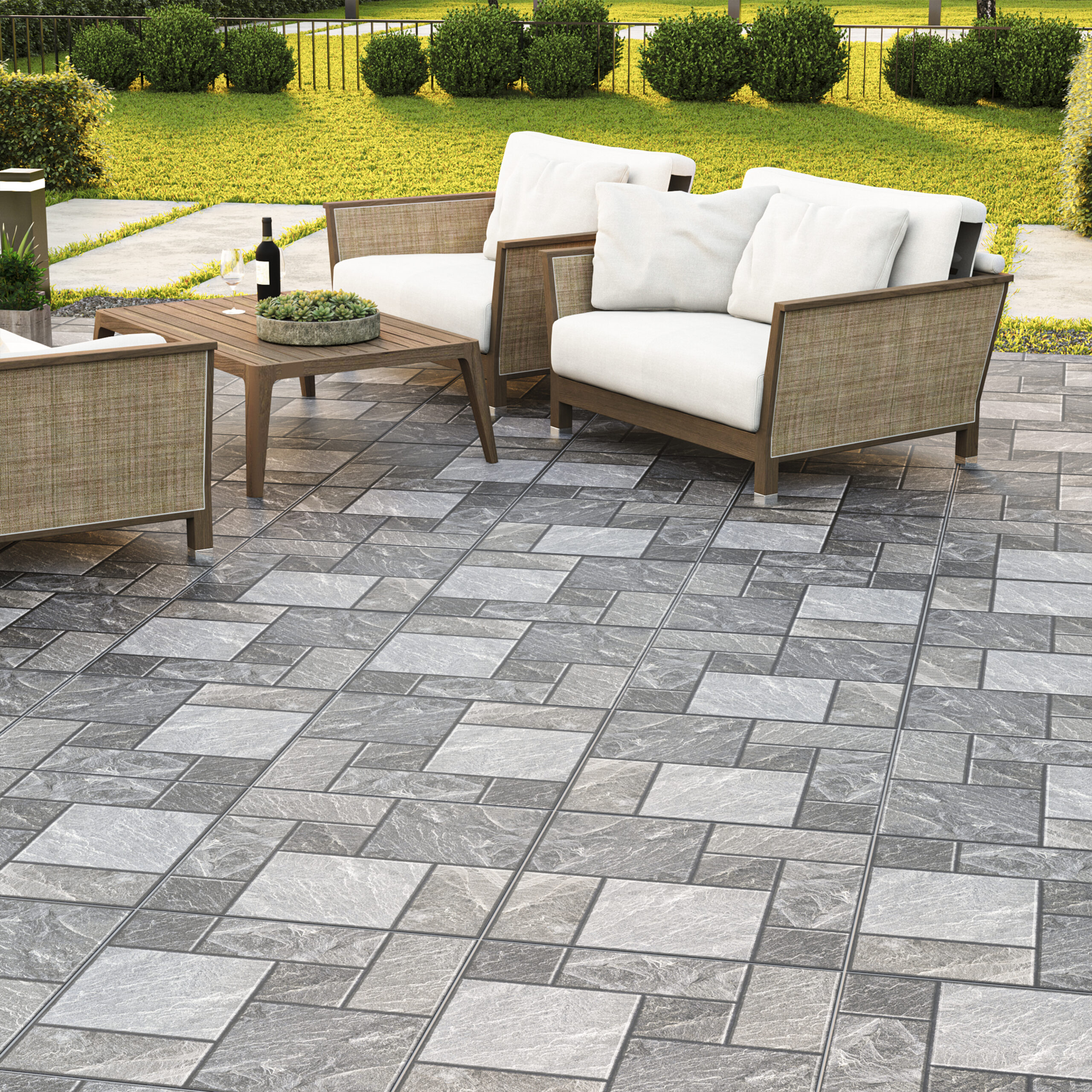 Gạch lát sân vườn men matt 600x600mm