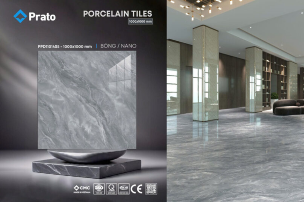 gạch 100x100 lát phòng khách
