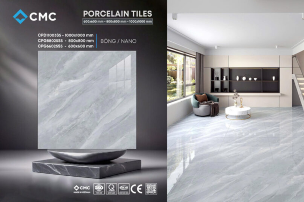 gạch 100x100 lát phòng khách